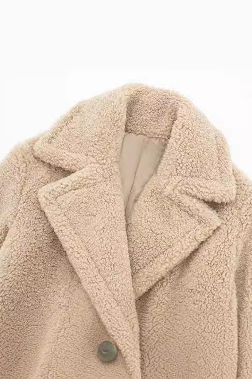 Damen Gemütlicher Warmer Oversize Teddy Mantel